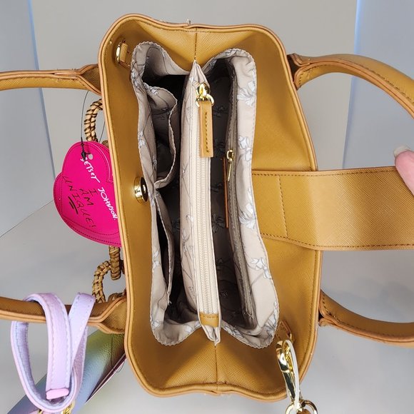 Betsey Johnson XOCHARLIE Triple Compartment Satchel with Card Holder - NWT - Picture 12 of 13